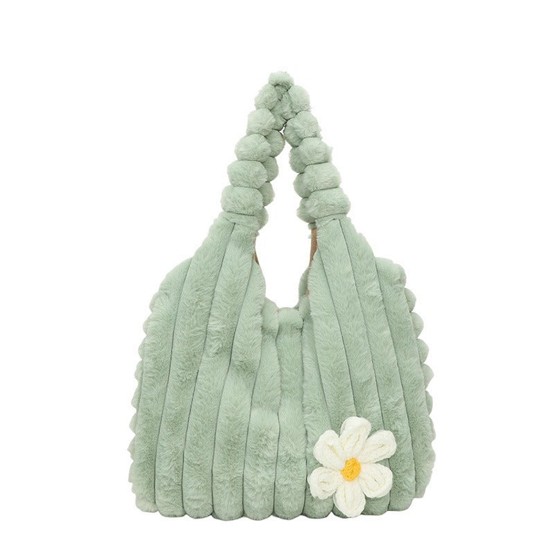 Soft Plush Daisy Tote Bag