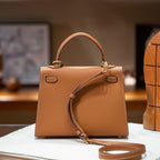 Premium Leather Kelly Style Shoulder Crossbody Handbag