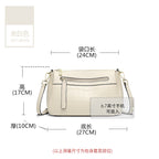 Genuine Leather Croc Embossed Multi-Compartment Bag