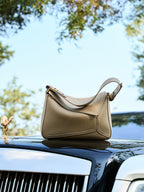 Ladies Cowhide Geometric Shoulder Crossbody Bag