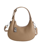 Soft Textured Vegan Leather Crescent Bag