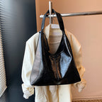Soft Glossy Shoulder Bag Large Capacity