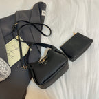 Soft Leather Bucket Bag Set Tote Shoulder