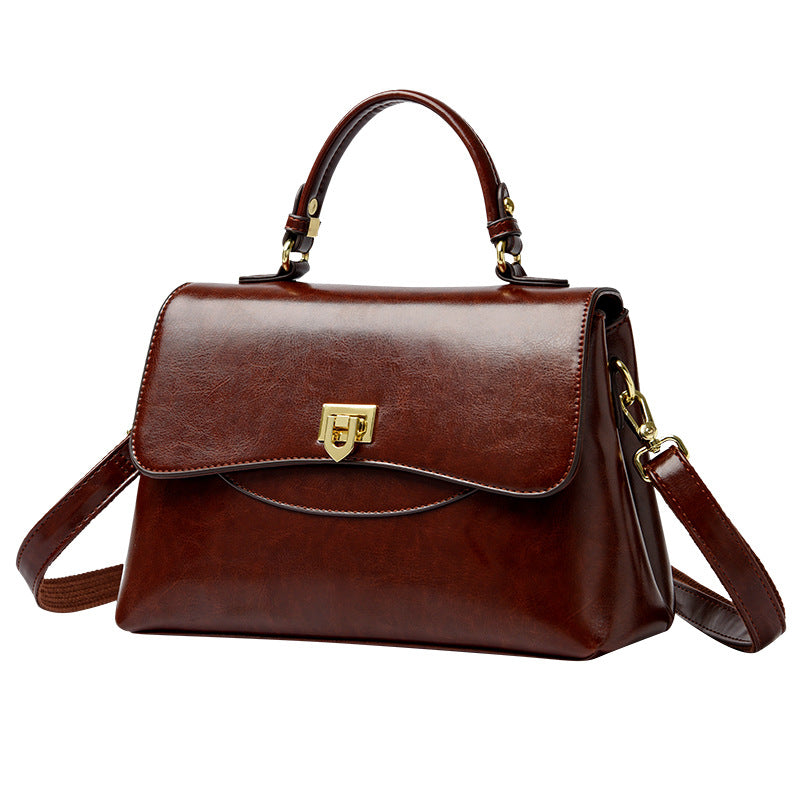 Stylish Black Vegan Leather Crossbody Handbag