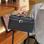 Lychee Grain Leather Top-Handle Crossbody Bag