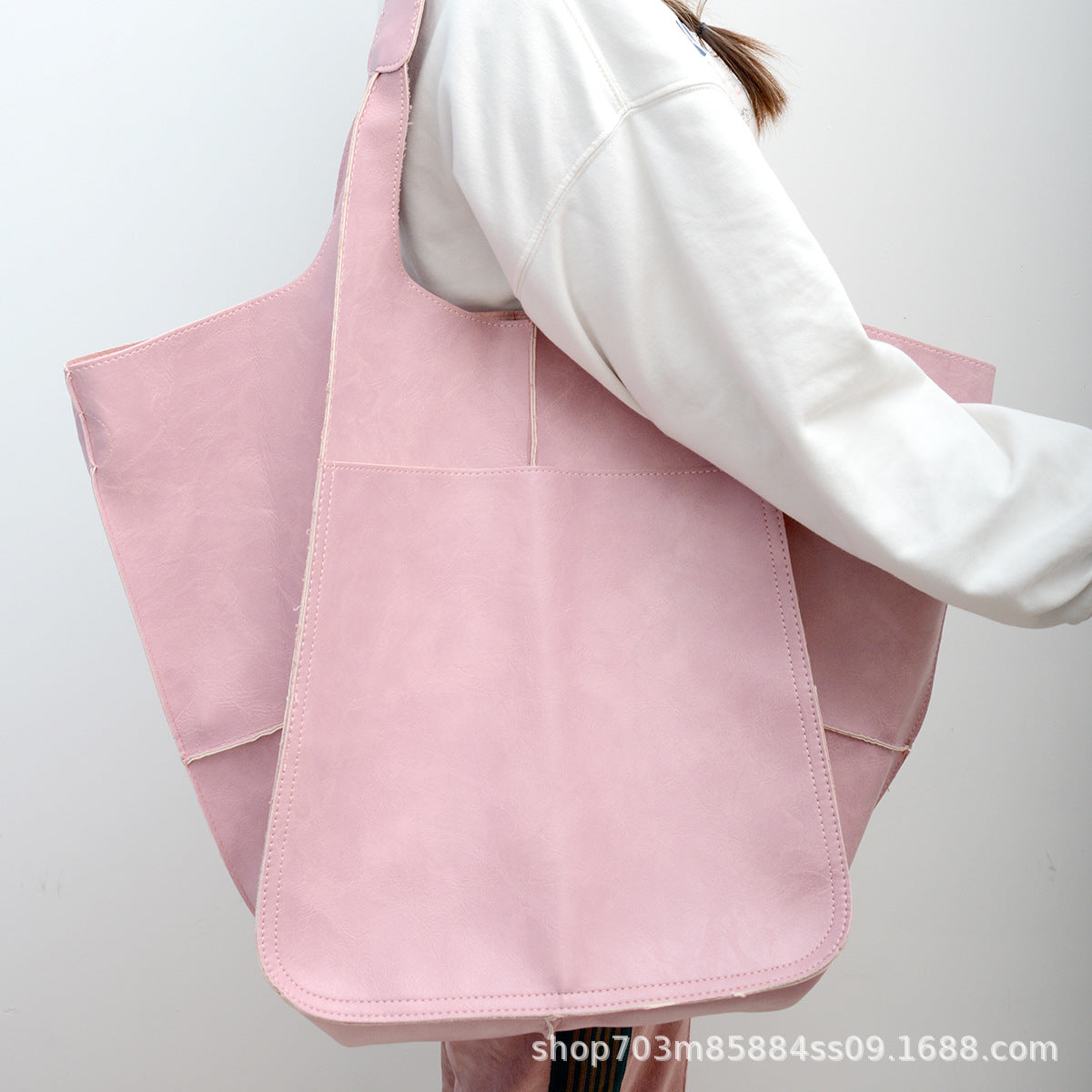 Soft Leather Large Capacity Shoulder Tote Bag