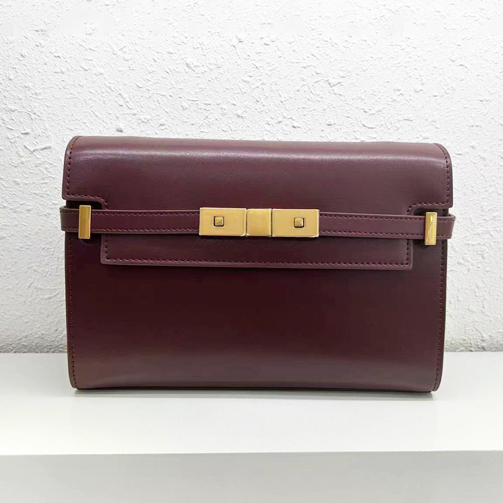 Black Genuine Leather Shoulder Bag Manhattan Style