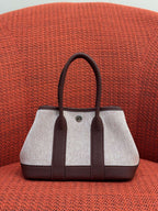 Mini Canvas Leather Garden Tote Handbag