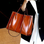 Genuine Leather Vintage Large Capacity Tote Bag