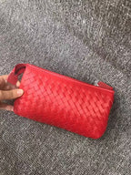 Genuine Leather Woven Clutch Shoulder Bag