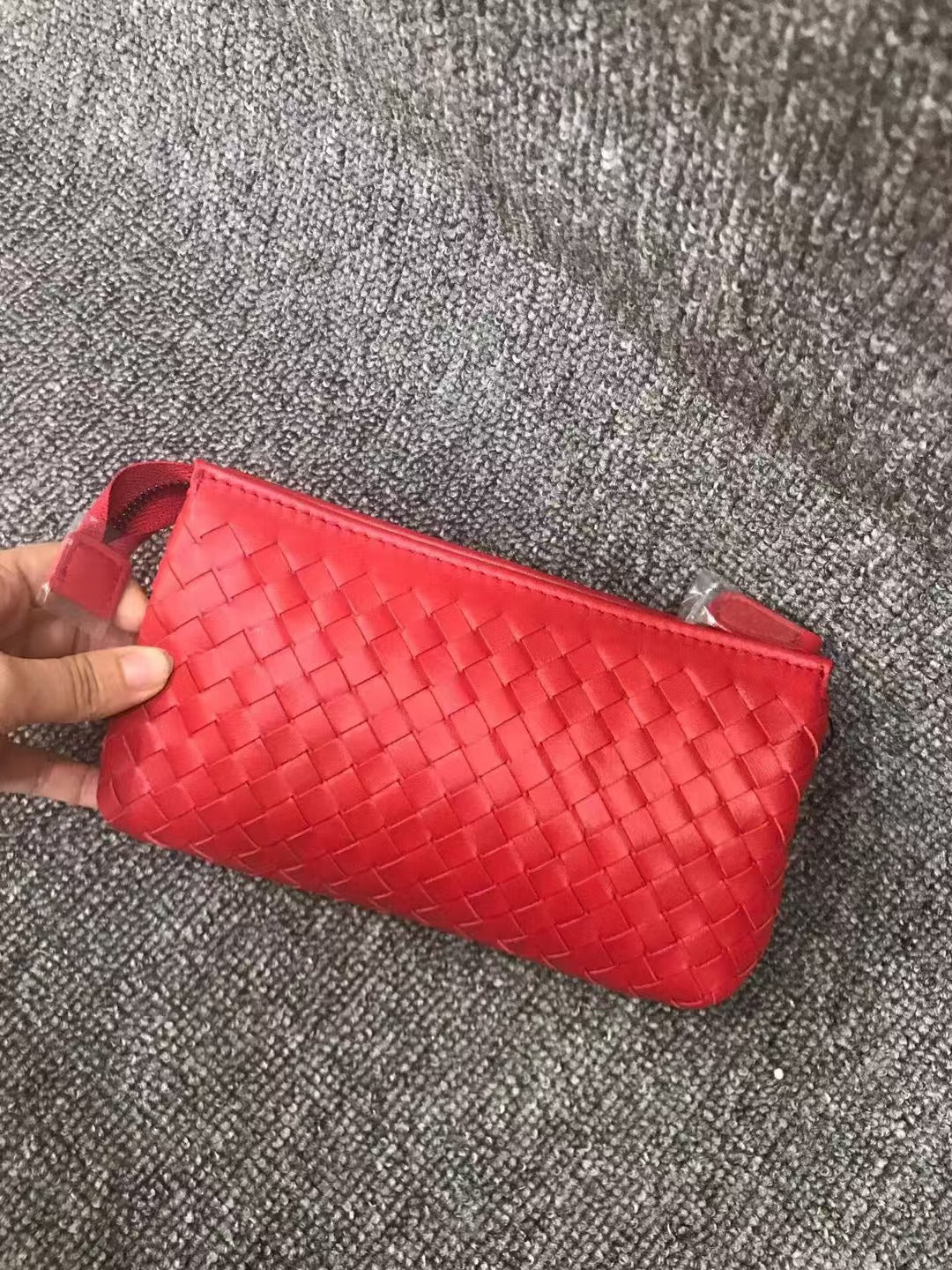 Genuine Leather Woven Clutch Shoulder Bag