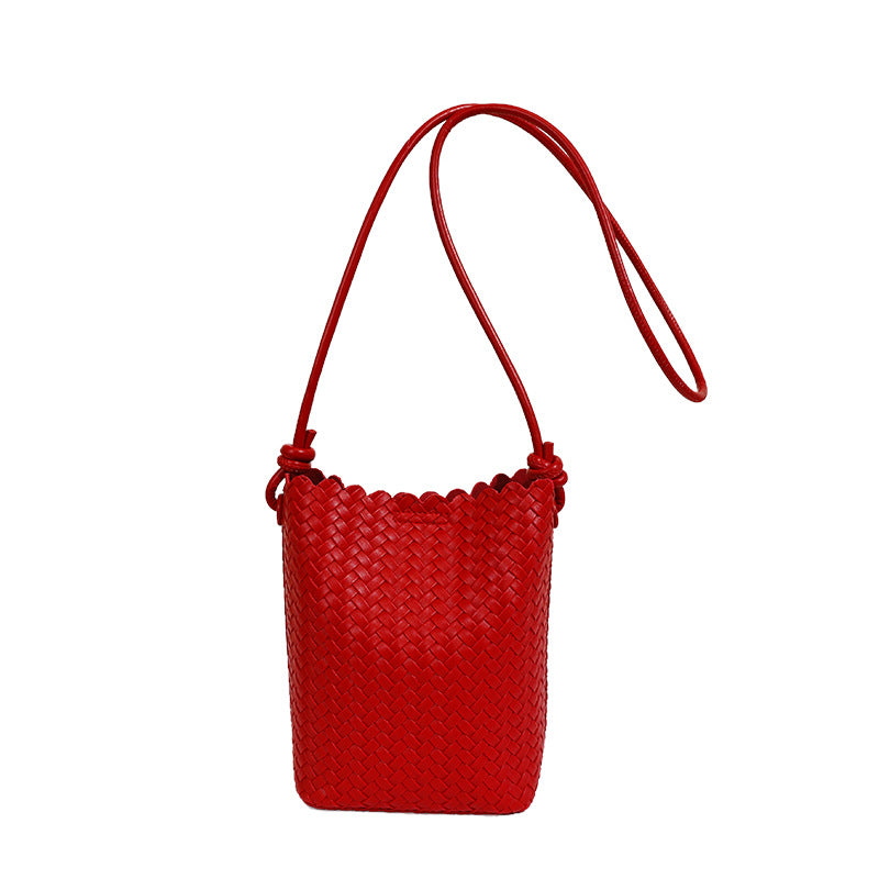 Lightweight Woven Bucket Crossbody Bag