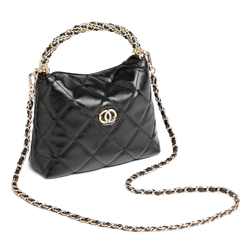 Elegant Quilted Faux Leather Chain Handbag