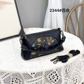Floral Embossed Soft Leather Shoulder Bag