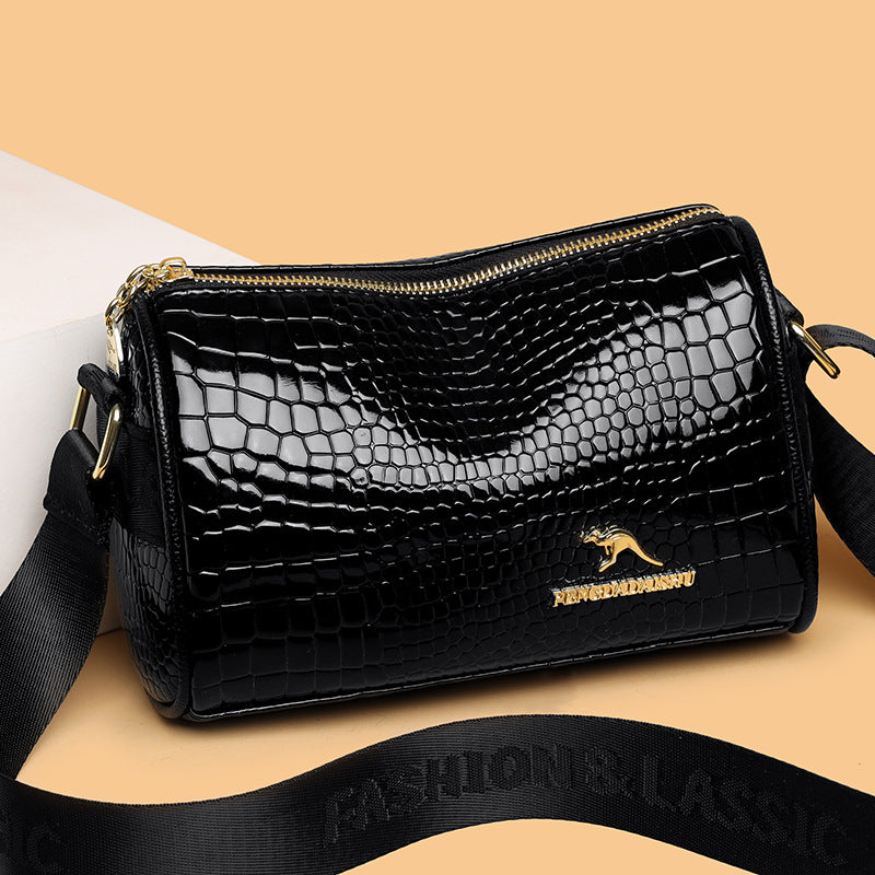 Crocodile Embossed Soft Leather Crossbody Bag
