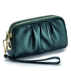 Genuine Leather Women's Wristlet Clutch Wallet