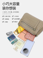 Genuine Leather Croc Embossed Multi-Compartment Bag