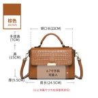 Genuine Leather Croc Embossed Handbag