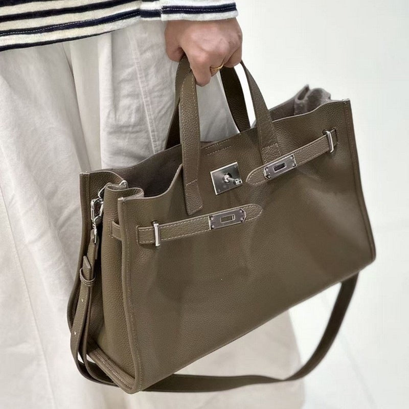 Premium Leather Tote Handbag Shoulder Crossbody
