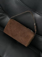 Top Grain Leather Cylindrical Crossbody Shoulder Bag