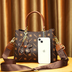 Elegant Patterned Faux Leather Tote Shoulder Bag
