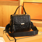 Elegant Quilted Rose Shoulder Handbag