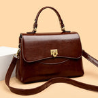 Stylish Black Vegan Leather Crossbody Handbag