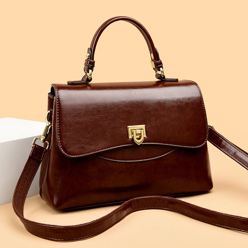 Stylish Black Vegan Leather Crossbody Handbag
