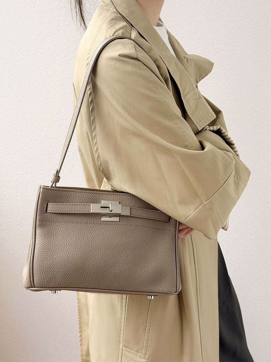 Premium Genuine Leather Kelly Shoulder Bag