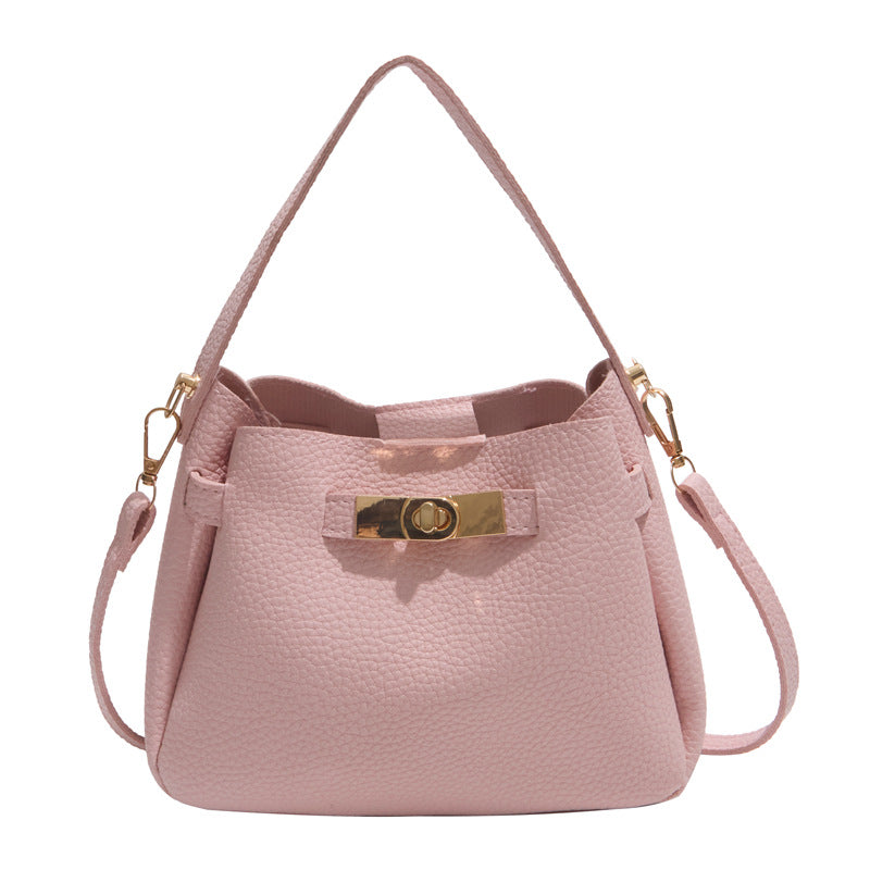 Soft Leather Bucket Bag Set Tote Shoulder