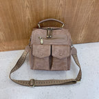 Lambskin Multi-functional Casual Backpack Handbag
