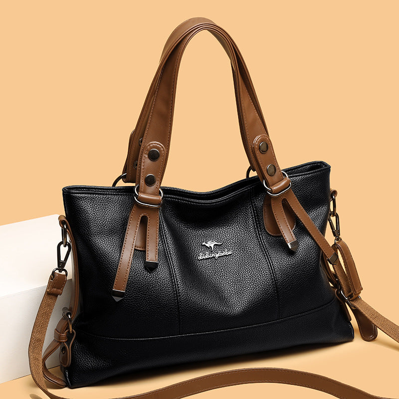 Elegant Soft Leather Large Capacity Shoulder Bag