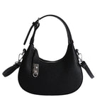 Soft Textured Vegan Leather Crescent Bag