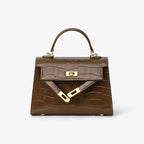 Women's Croc Embossed Genuine Leather Mini Handbag