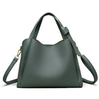 Elegant Soft Leatherette Bucket Crossbody Handbag