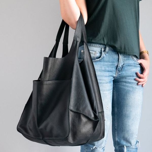Soft Leather Large Capacity Shoulder Tote Bag