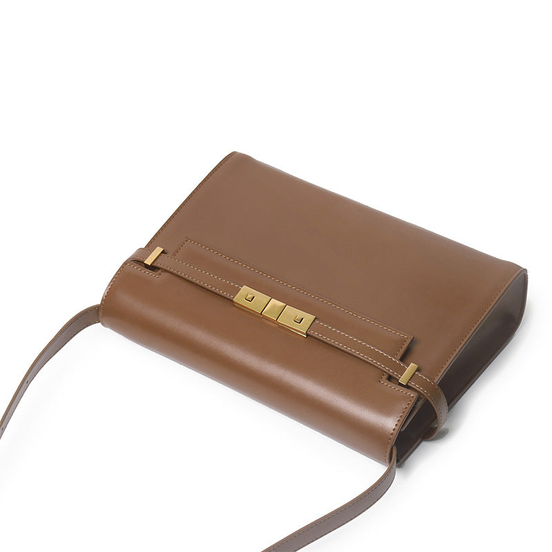Black Genuine Leather Shoulder Bag Manhattan Style