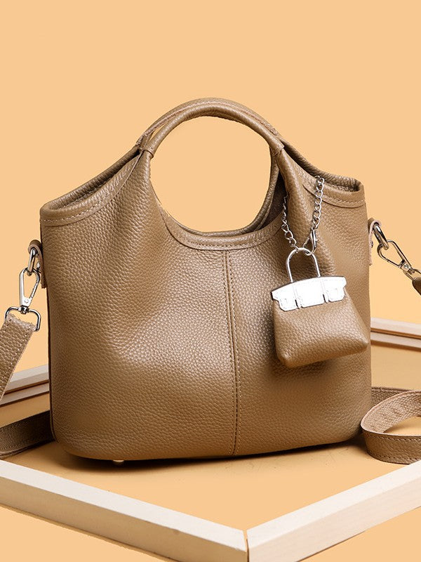 Premium Cowhide Versatile Shoulder Tote Bag