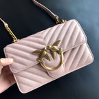 Genuine Leather Quilted Love Birds Crossbody Bag