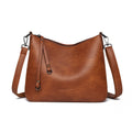 Vintage Faux Leather Commuter Shoulder Bag