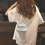 Women's Croc Embossed Genuine Leather Mini Handbag