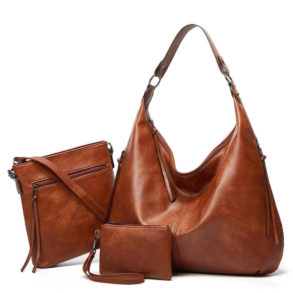 Soft Leather Tote Shoulder Bag Set