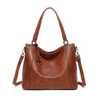 Elegant Soft Leather Shoulder Tote Crossbody Bag