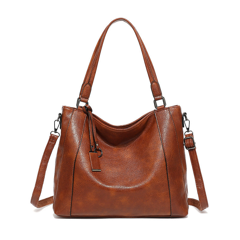 Elegant Soft Leather Shoulder Tote Crossbody Bag