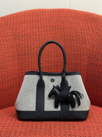Mini Canvas Leather Garden Tote Handbag