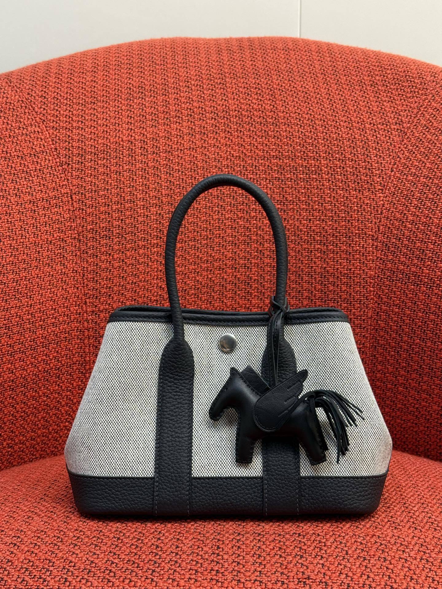 Mini Canvas Leather Garden Tote Handbag