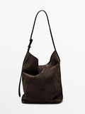 Women's Suede Slouchy Hobo Shoulder Bag