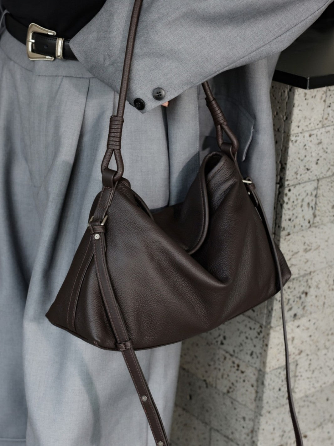 Premium Leather Slouchy Commuter Tote