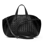 Genuine Leather Woven Tote Shoulder Bag