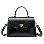 Stylish Black Vegan Leather Crossbody Handbag
